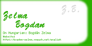 zelma bogdan business card